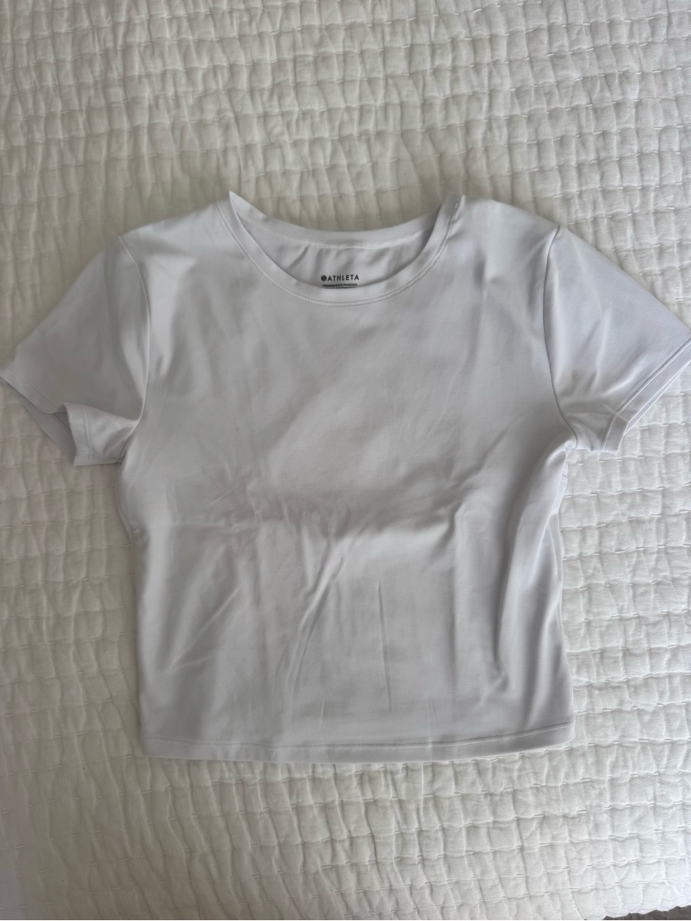 Athleta Classic White Short Sleeve Crew Tee